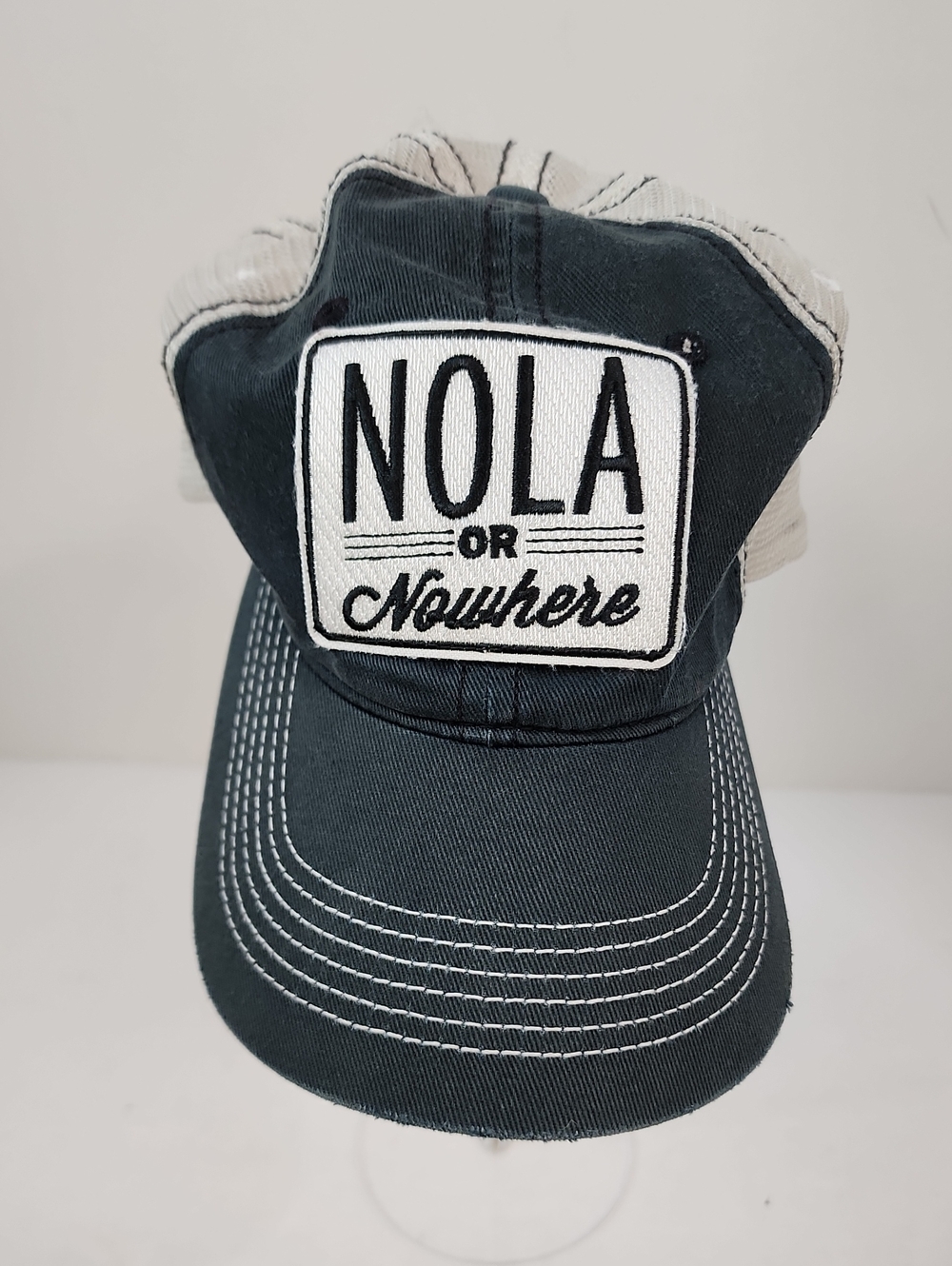 Sarah Ott NOLA or Nowhere Distressed Trucker Hat OS